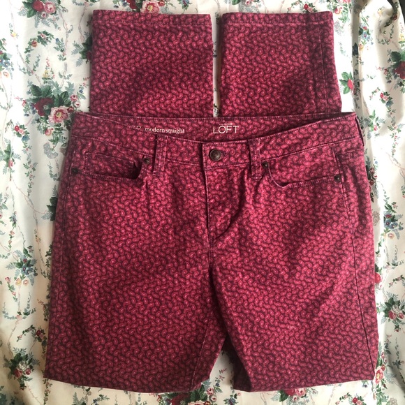 Ann Taylor LOFT Paisley Straight Pants - Picture 1 of 7